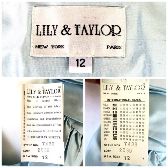 NWT Lily & Taylor Silk Dress Suit Light Blue Size 12 Church Formalwear Elegant - Picture 12 of 12